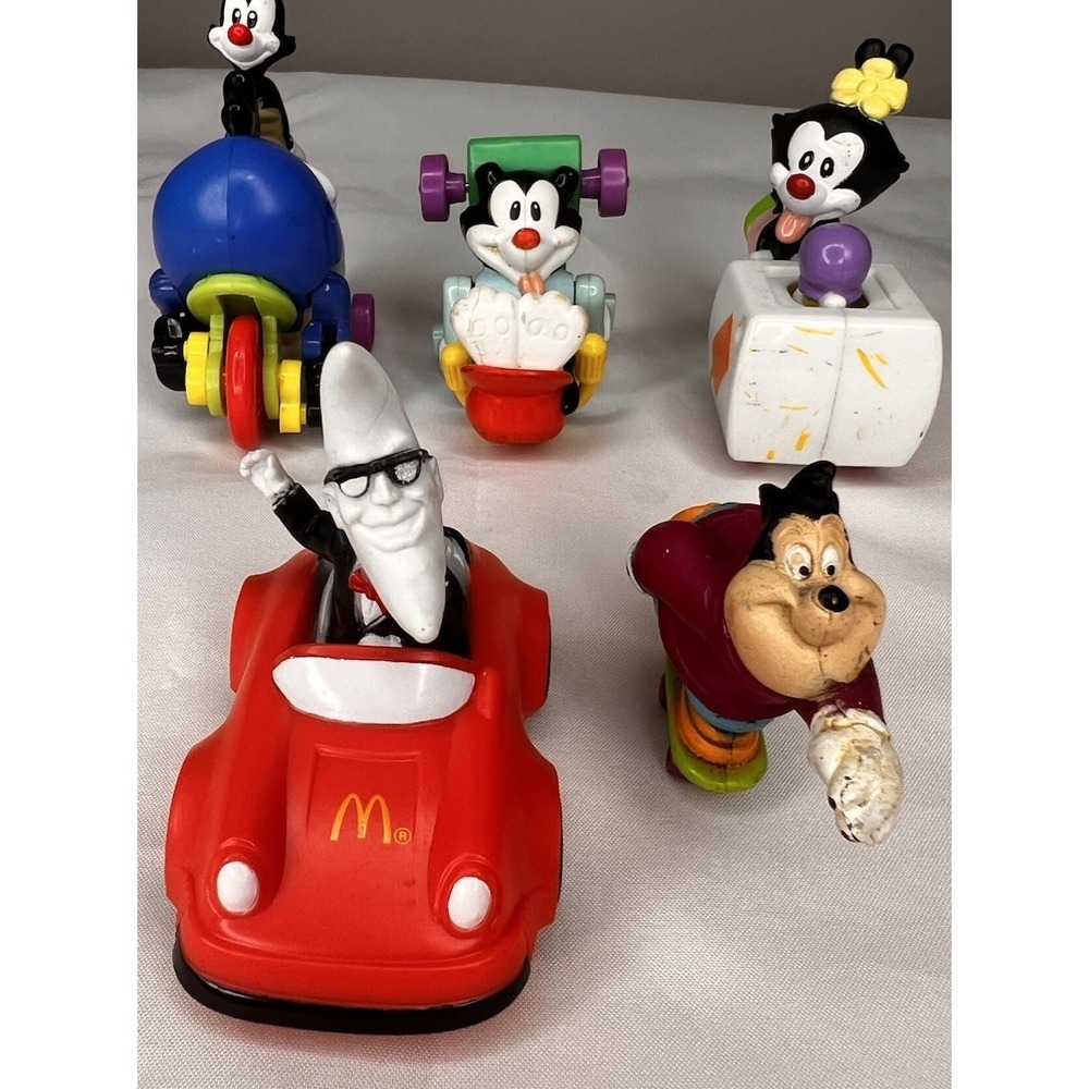 Vintage 1993 McDonalds Animaniacs Toy Lot Yakko Wakko Dot Brain‎ Chicken Boo